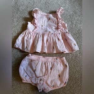 Pink Baby Outfit with Pineapple Details